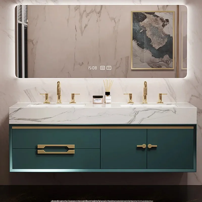 

Design European Bathroom Cabinet Drawers Organizers Display Storage Bathroom Cabinet Mirror Luxury Mobile Da Bagno Furniture