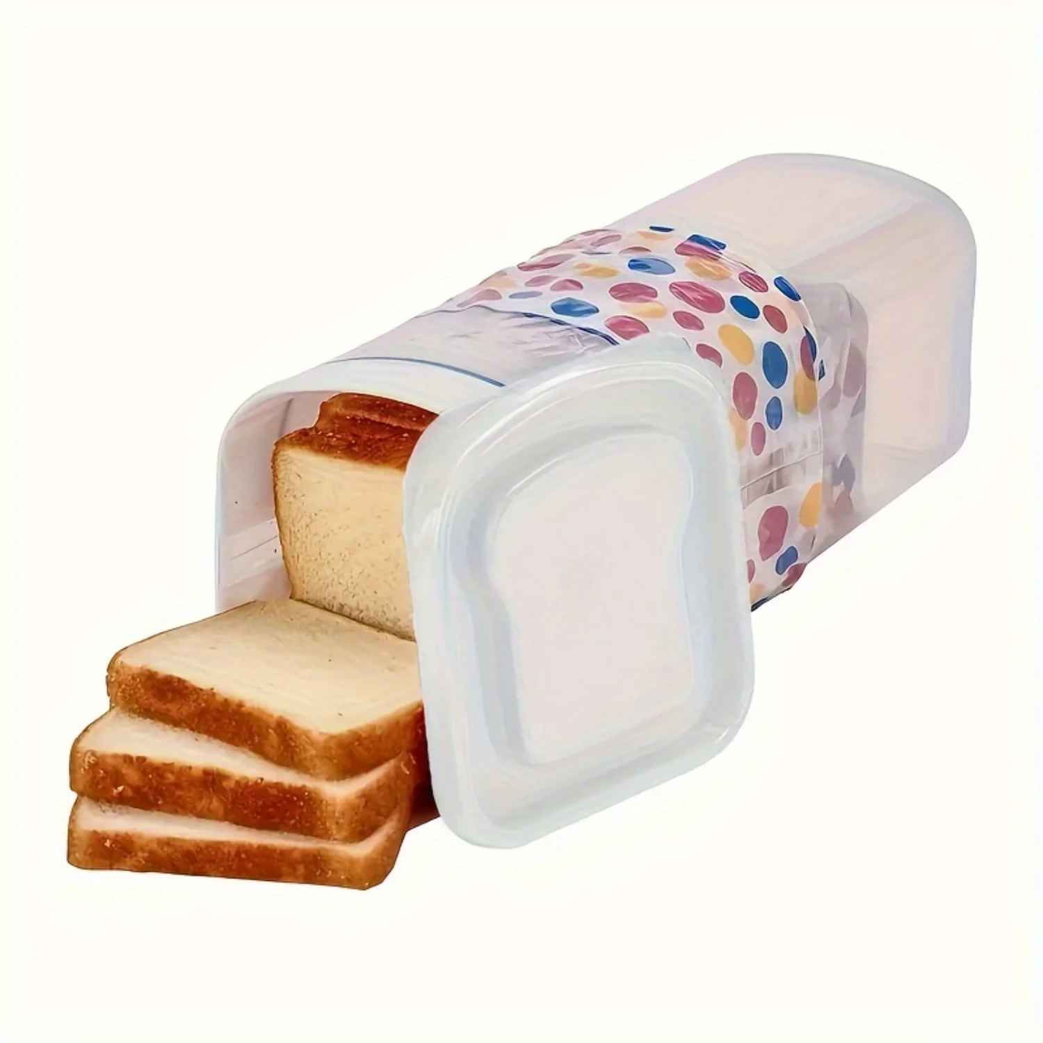 Bread  Container With Lid - Reusable, Portable Food Seal Box For Toast, Grains & Fruits - Durable Pp  In Green/White/Black