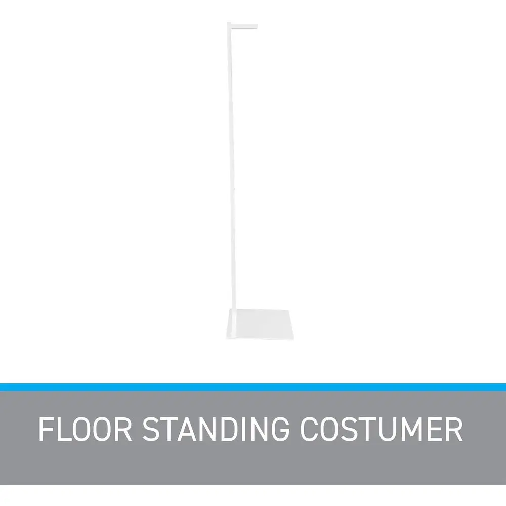 Suporte de Roupas Ajustável Branco com Braço Único - Expositor de Roupas para Varejo