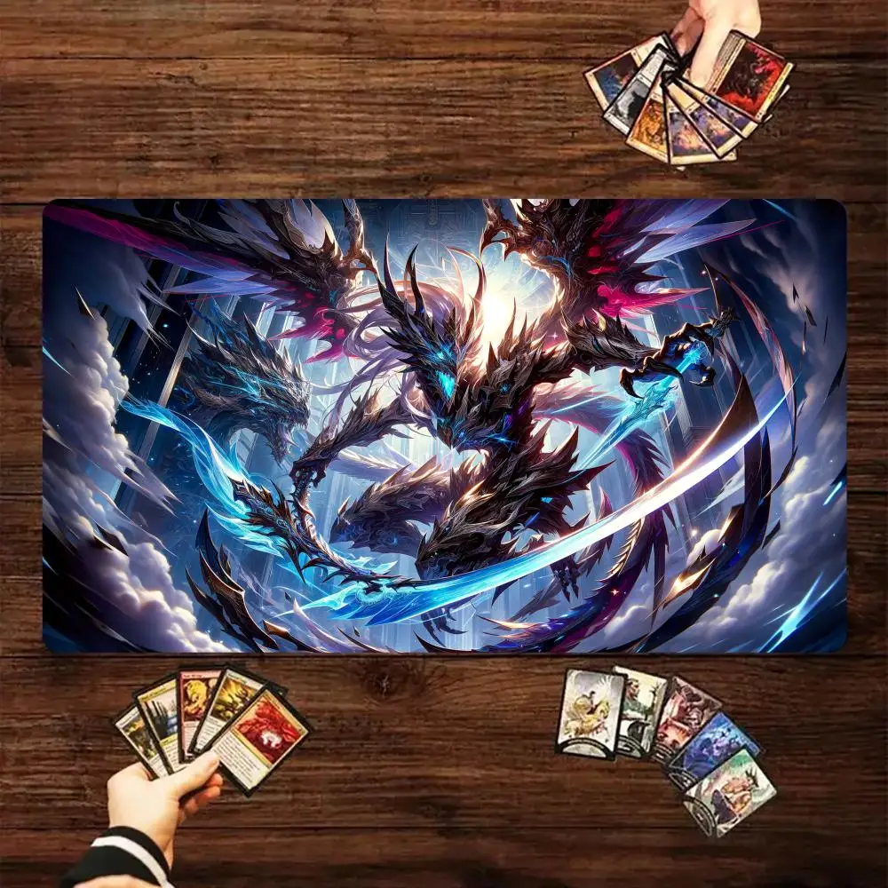 

Игровой коврик для карточных игр Fantasy Mech Warrior Magic Card Battle Mat MTG, противоскользящая основа, 35x60 см, для настольных игр TCG