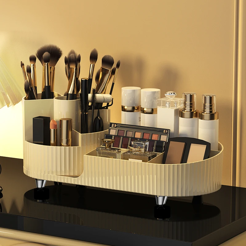 Cosmetics Storage Box,Rotating Dresser,Large Capacity Lipstick, Eye Shadow, And Powder Rack