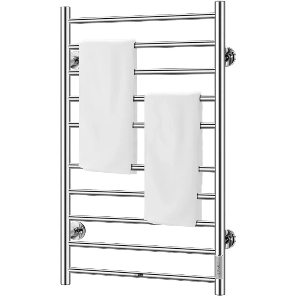 VIVOHOME Electric Heated Towel Rack for Bathroom, Wall Mounted Towel Warmer, 10 Stainless Steel Bars Drying Rack