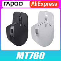 Rapoo Mt760 Wireless Mouse Three Mode Customized Gaming Mouse Low Latency Long Battery Life Office Fps Pc Gaming Accessories