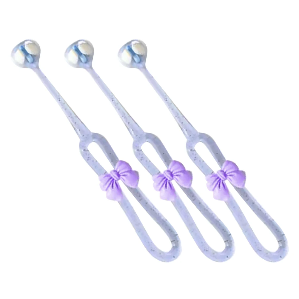 

3pcs Toothbrush Set Cute Girl Bowknot Small Hair Brush Three-sided Soft Bristles Travel Children Oral Cleaning