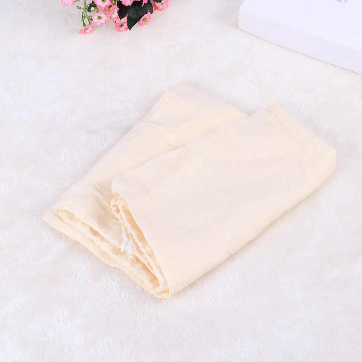 1PCS Cotton Reuseable Drawstring Bags Strainer Filter Bag for Nut Milk Tea Fruit Juice cotton filter bag