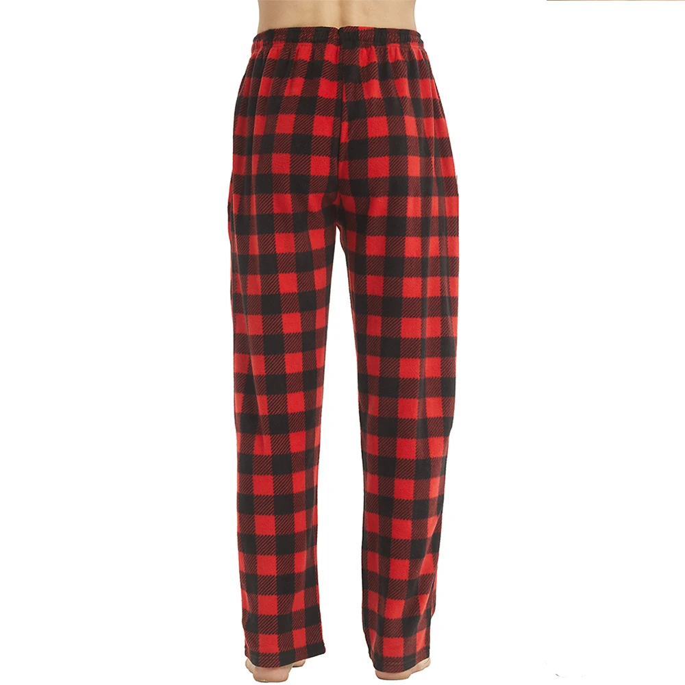 Mens Pajamas Pants with Pockets Fleece Pjs Soft Warm Plaid Pajamas Bottoms Lounge Sleep Pants Loungewear Sleepwear