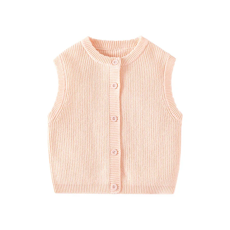 Spring Autumn Baby Girls Vest Solid Pit Striped 3D Rabbit Ears Balls Toddler Girls Waistwear Woven Cotton Little Girls Sweater