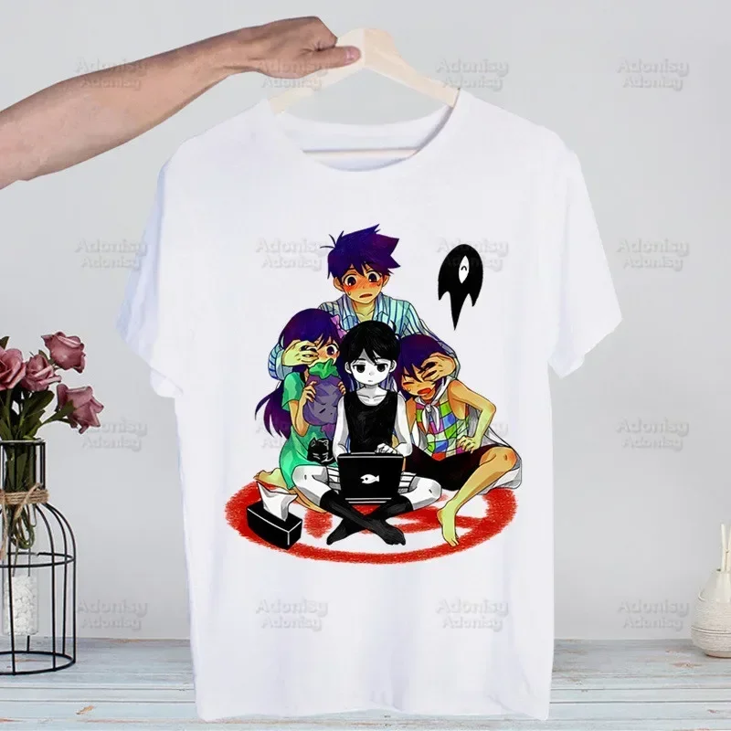 

Omori Game Аниме Нейтральный кот Футболки с принтом Весенние топы Летние футболки Мужчины Женщины Повседневные футболки с короткими рукавами