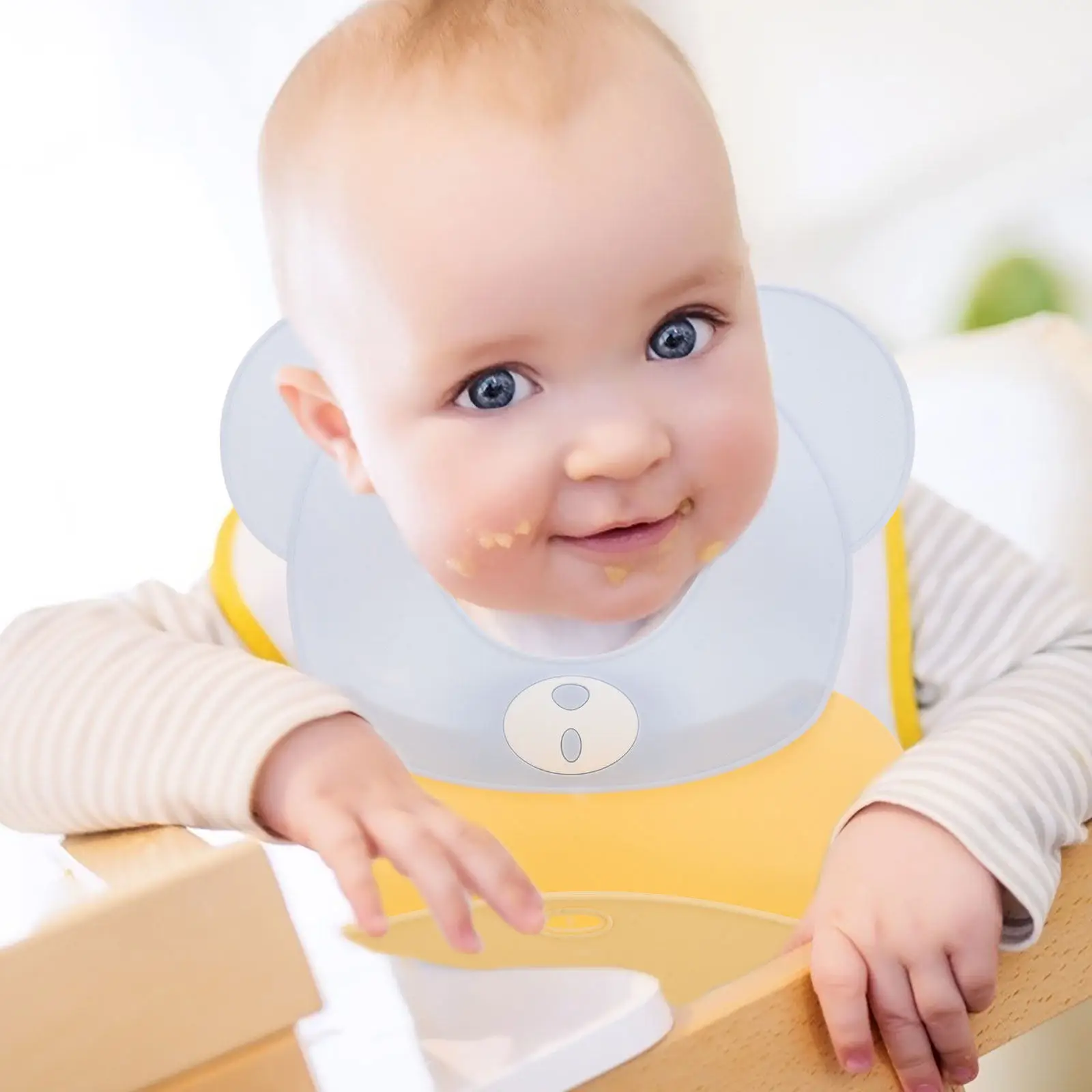 

Silicone Baby Bib Waterproof Adjustable Neck Strap Feed Bib for Baby Boys Girls Infant Toddler Feeding Essentials