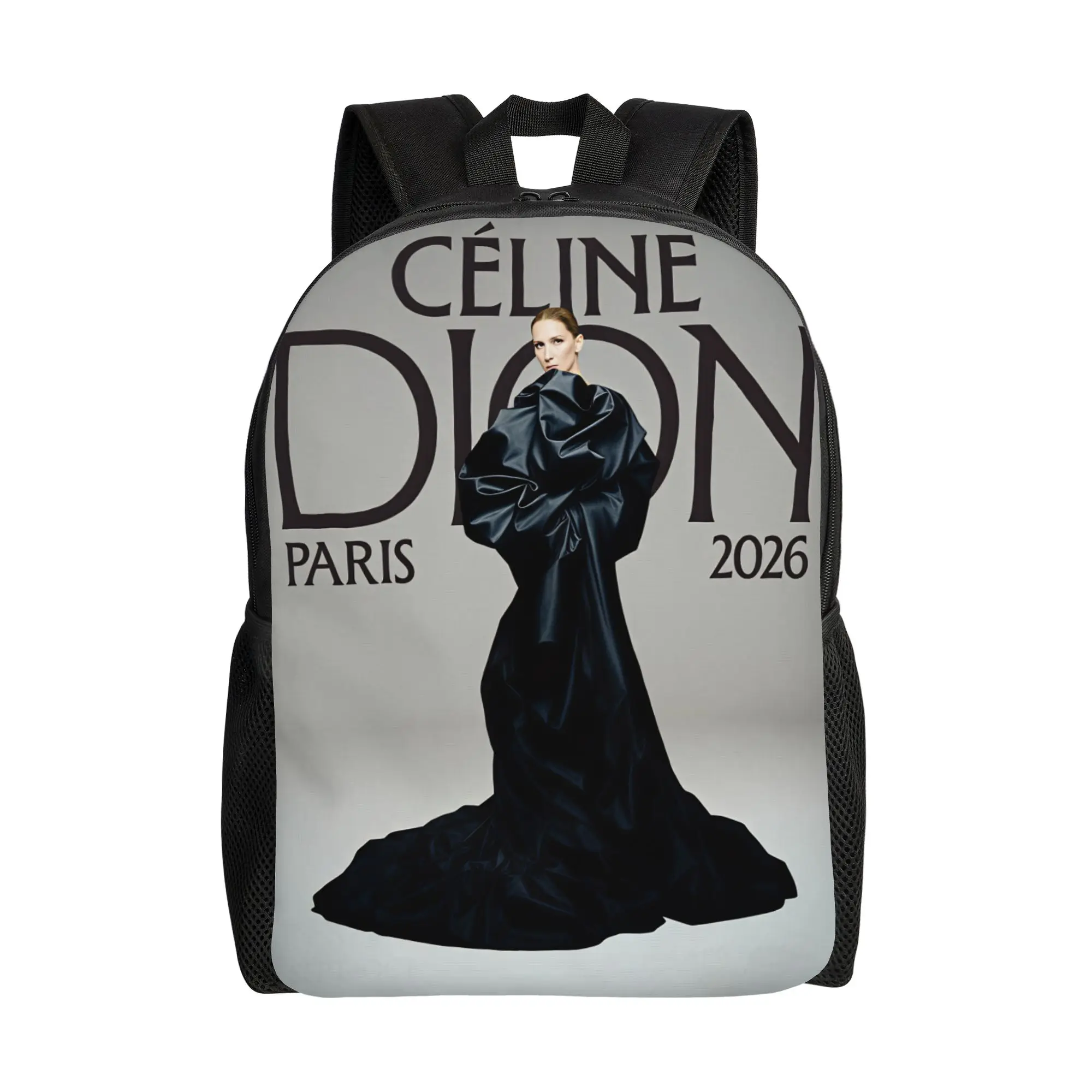 Celines Dions Paris 2026 Backpack  Boy Girl Polyester Travel Backpacks Print Modern High School Bags Rucksack