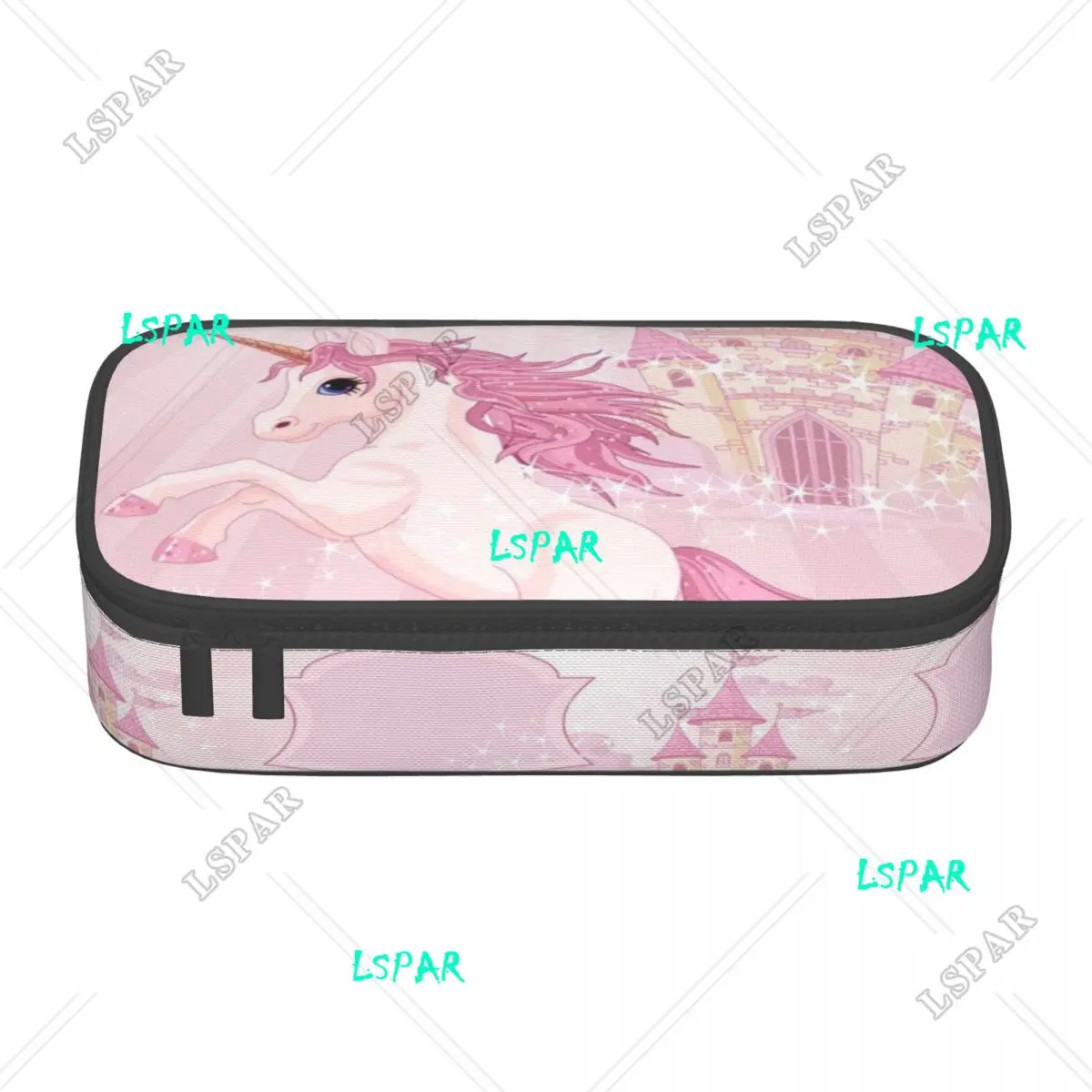 Customized Unicorn And Fairy Tale Castle Kawaii Pencil Case Girls Boys Large Capacity Pencil Bag Students Stationery