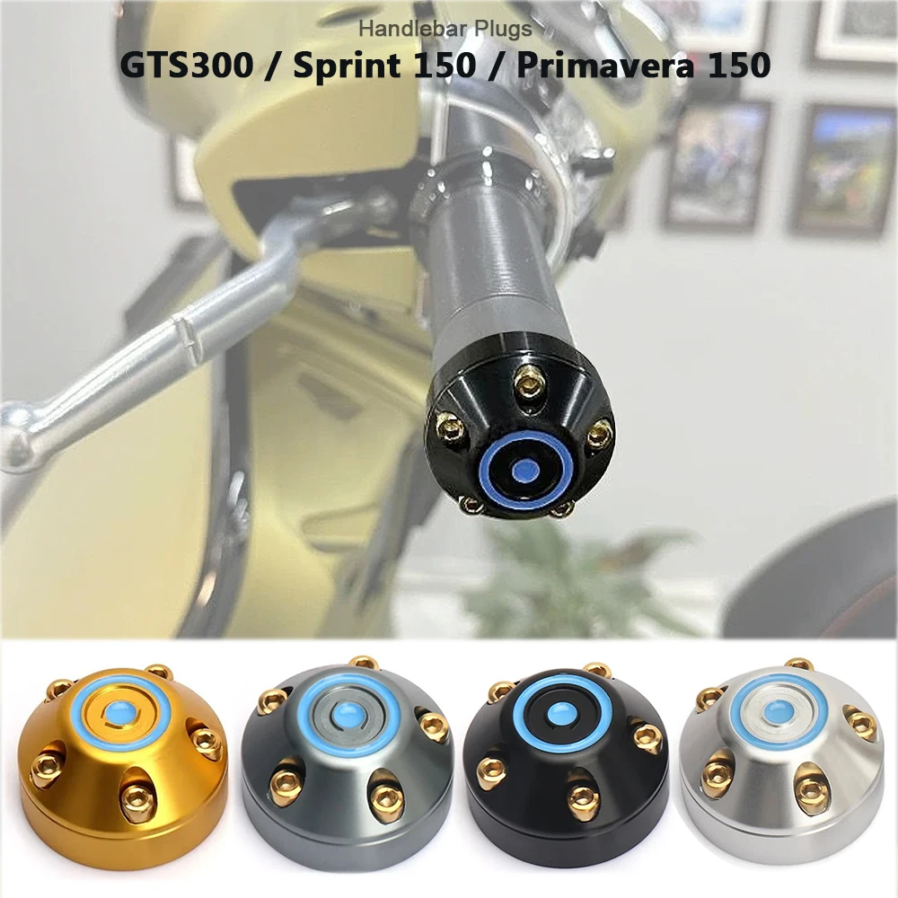 

New Motorcycle CNC Aluminum Handlebar Grips Slider Kit For Vespa Primavera 150 Sprint 150 GTS 300 GTS300 Bar End Plugs