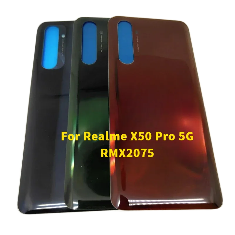 For Realme X50 Pro 5G RMX2075 Glass Rear Battery Housing Door Cover Cover Repair Parts