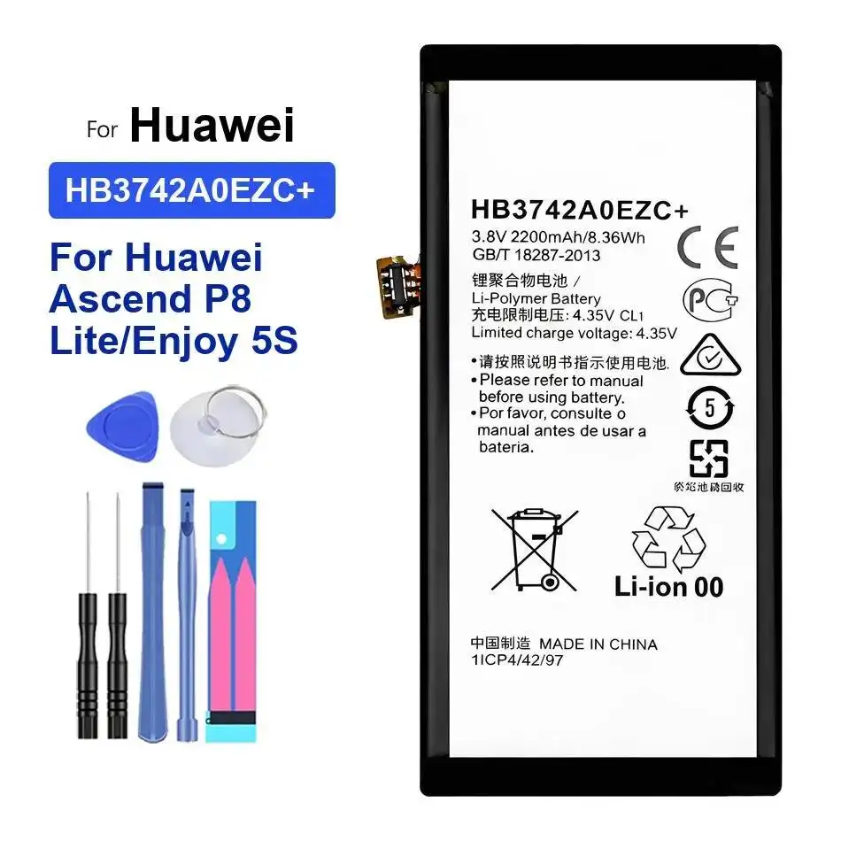 

Mobile Phone Battery Long Lasting HB3742A0EZC+ HB3447A9EBW HB3665D2EBC 2200-4230Mah For Huawei Ascend P8 Gra-L09 Lite Max 4G