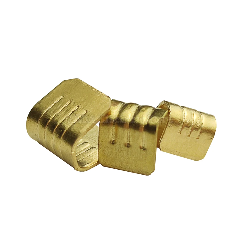 100Pcs DJ454 1-6mm2 U-Shaped Copper Wire Crimps Terminal Cold Pressing Connectors Docking Wire Connectors For Wire Tab Terminal