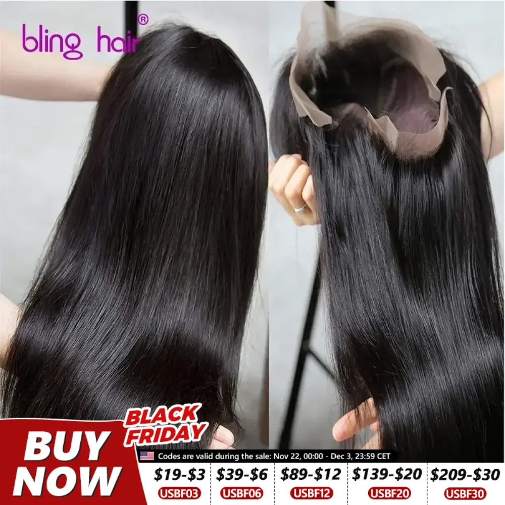 13x4 13x6 HD Transparent Lace Front Human Bling Hair Wigs For Women Pre Plucked Brazilian 36 30in Straight 4X4 Lace Closure Wigs