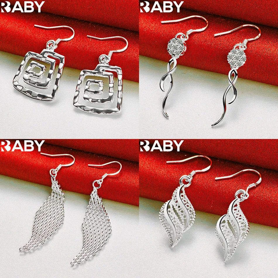 

URBABY 925 Sterling Silver Geometric Drop Earrings For Women Charm Trend Birthday Gifts Fashion Party Fine Jewelry