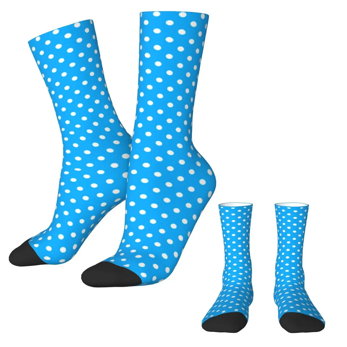 Blue And White Polka Dot Stockings Spots Harajuku Socks Autumn Anti Bacterial Socks Women Men Running Sports Warm Soft Socks