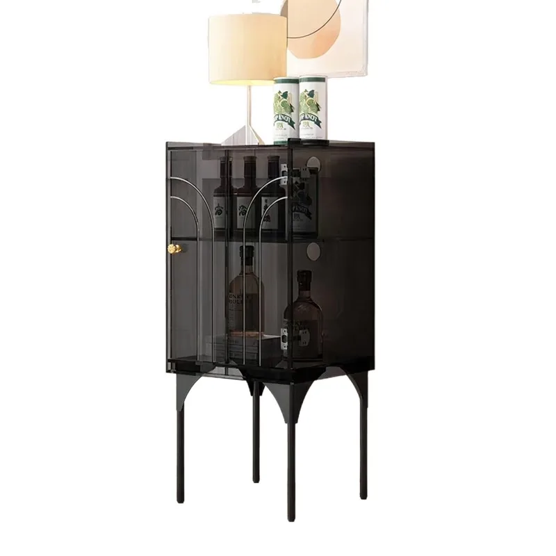 Acrylic sideboard: Light luxury living room integrated wall-mounted tea cabinet