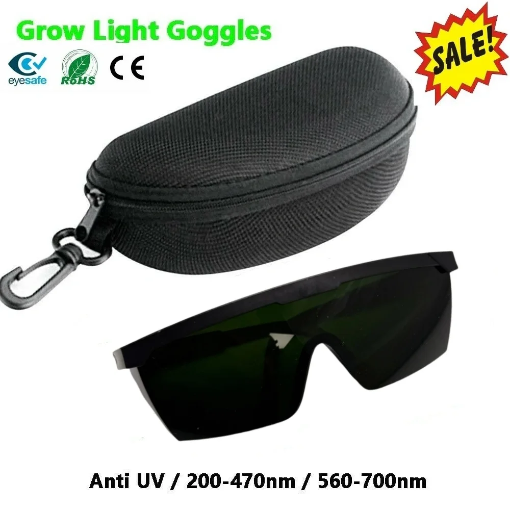 A Pair of LED Grow Light Glasses Indoor Hydroponic Room Plant Visual Eye Protection UV