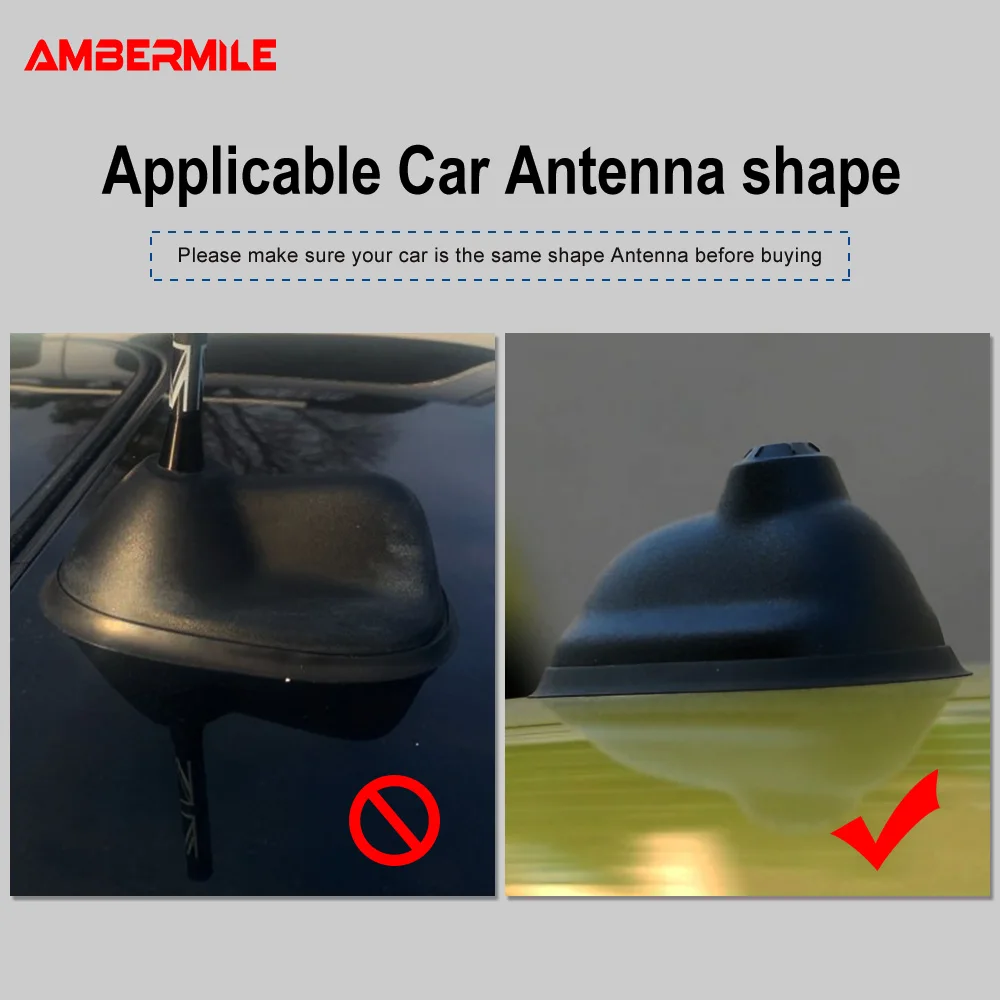 AMBERMILE Carbon Fiber for Mini Cooper R55 R56 Accessories Car Roof Shark Fin Antenna Signal Aerials for Mini R55 R56 Cover Trim