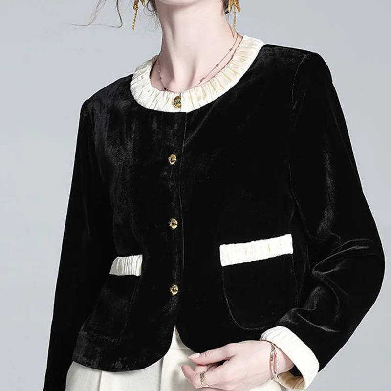 Abrigo bohemio Retro de manga larga para mujer, ropa informal holgada de gasa con bolsillos y botones, con cuello redondo, para oficina, novedad de