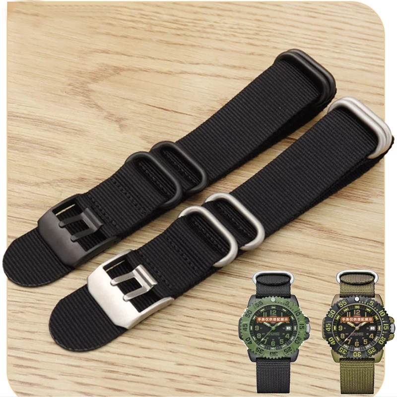 Nylon Watch Strap for luminox 3051 3080 3150 8800 Watch band sport man's watches bracelet Black Army green watchbands 22mm 23mm