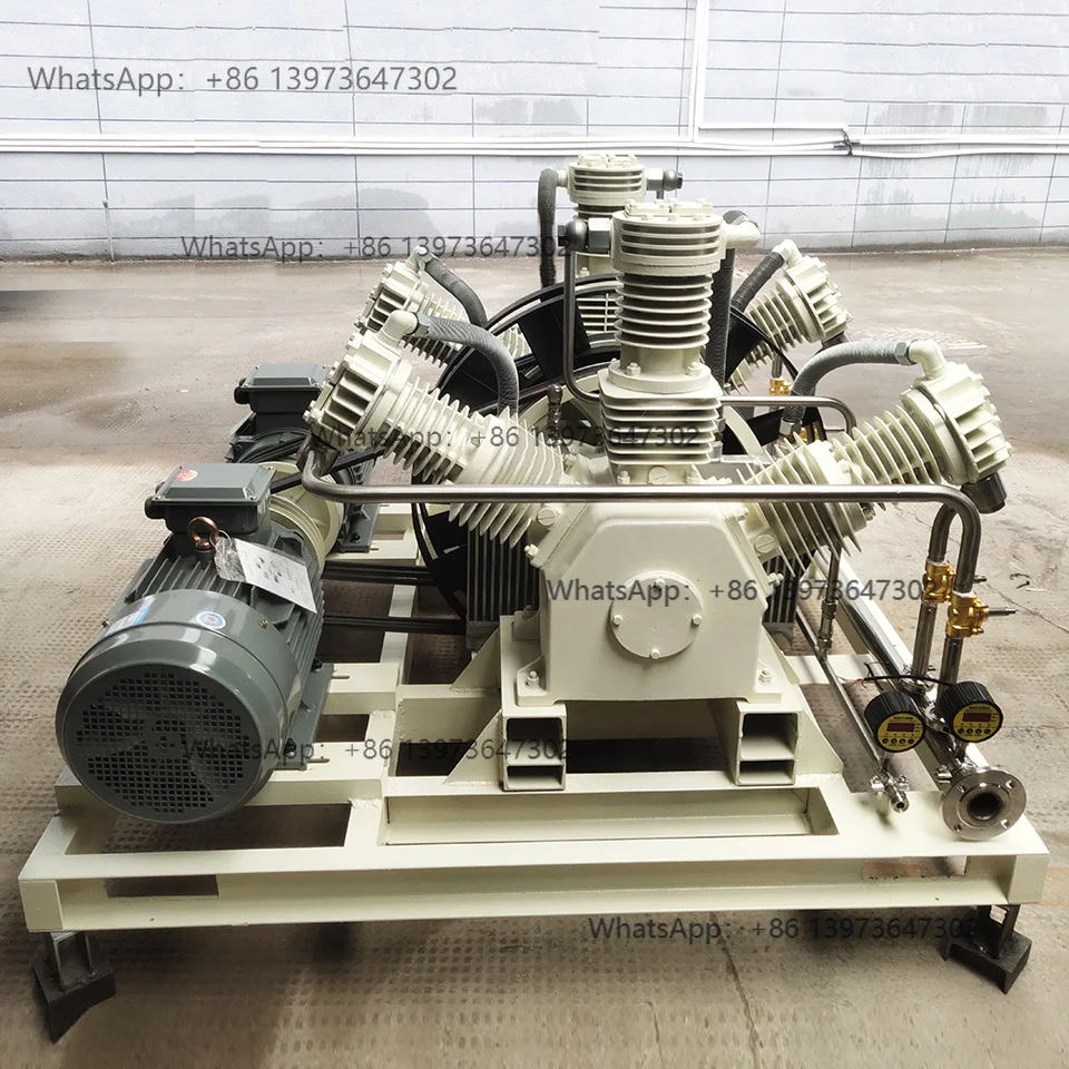 150bar High Pressure Piston     Compressor with Air Cooled Engine Motor Bearing for  Cylinder Refilling