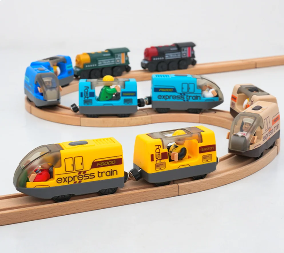 

Electric Train Battery Operated Locomotive Train Set Fit for Wooden Railway Track Magnetic Harmony Train W02