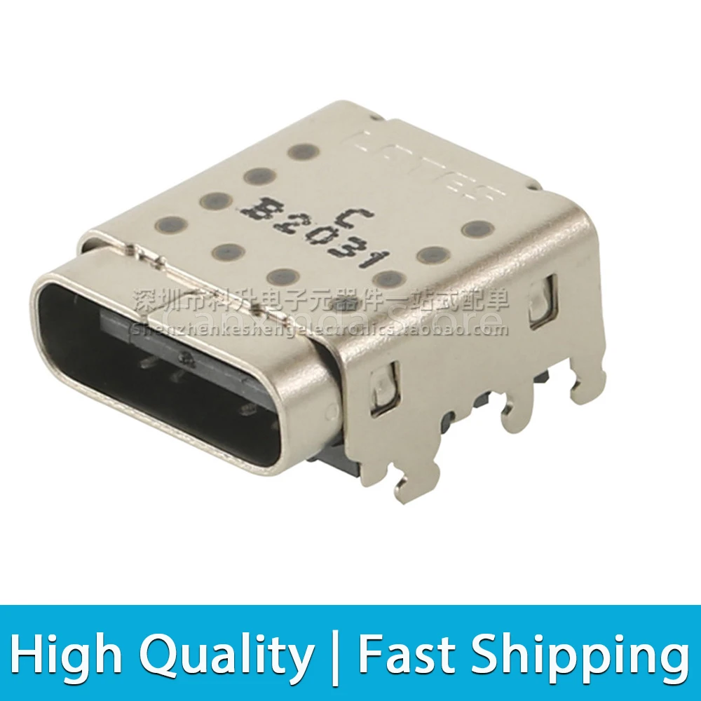 5pcs AUSB0560-P003 USB Type C 24 Pin 24P Female Dual SMT Socket Connector Jack Receptacle Right Angle USB Type-C for USB4 5A 20V