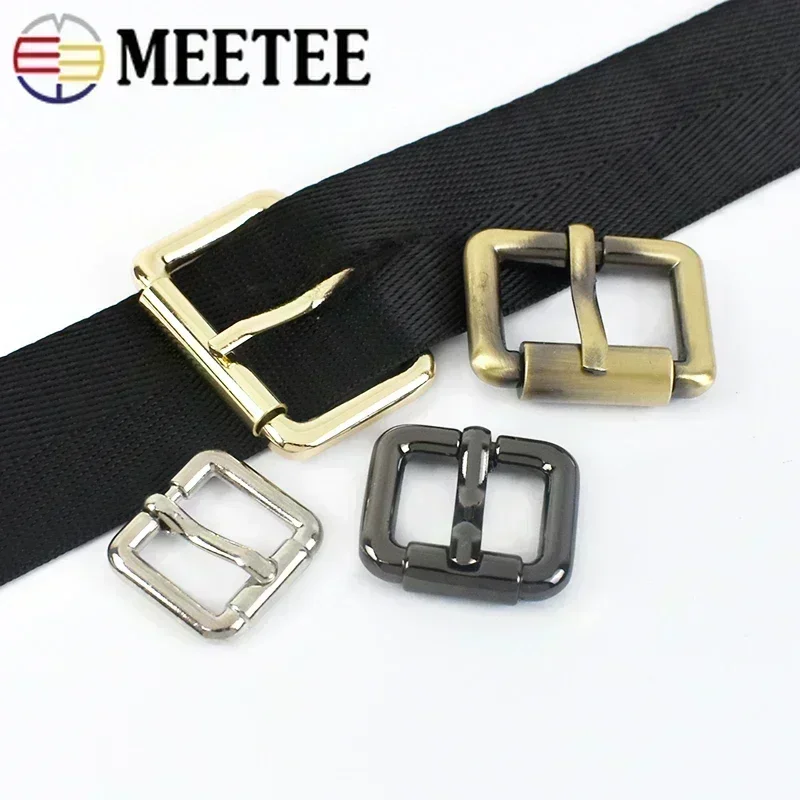 10Pcs Meetee 10-38mm Metal Adjustable Buckles for Bag Strap Leather Backpack Belt Roller Pin Buckle DIY Hardware Accessories