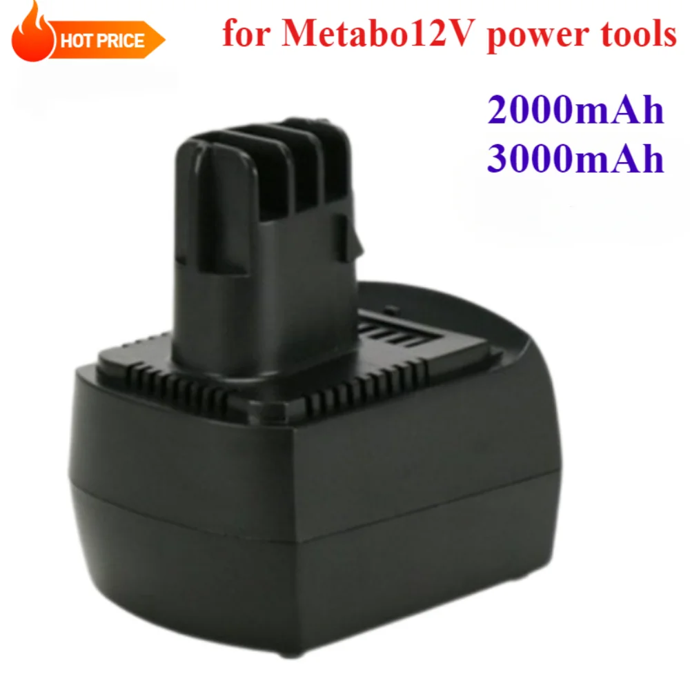 

2000/3000mAh Ni-MH Replacement Power Tool Battery for METABO 6.02151.50 BZ12SP BS 12 SP BSZ 12, BZ 12 SP SSP 12, ULA96