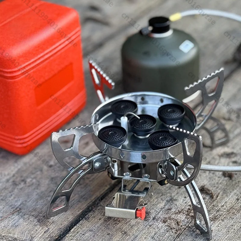 Outdoor UFO burner Portable folding stove Five-core stainless steel fireplace Camping cooker stove Gas stove