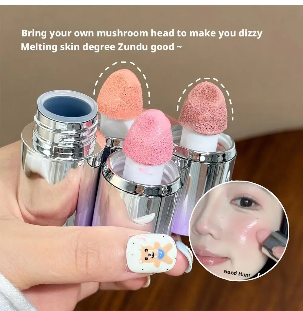 Liquid Blusher Smooth Cheek Eye Mousse Blush Matte Milk Purple Highlighter Stick Rouge Waterproof Contour Face Makeup