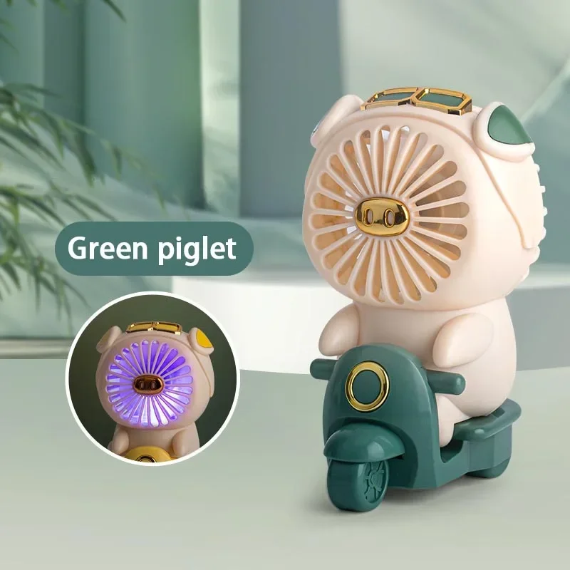 Rechargeable Mini Fan Cute Pet Desktop Fans For Students Silent Usb Fan With Night Light Two Wind Speed Air Cooler