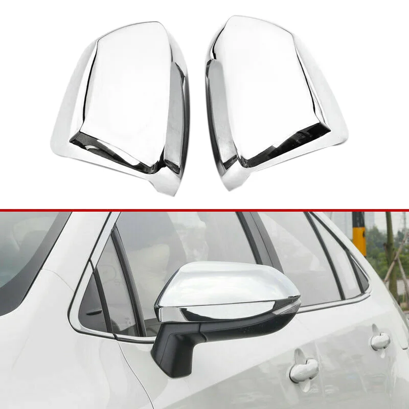 for Toyota Corolla 2019 2020 Silver Chrome Rearview Mirror Housing Decoration Cover Cap -Side Door Mirror