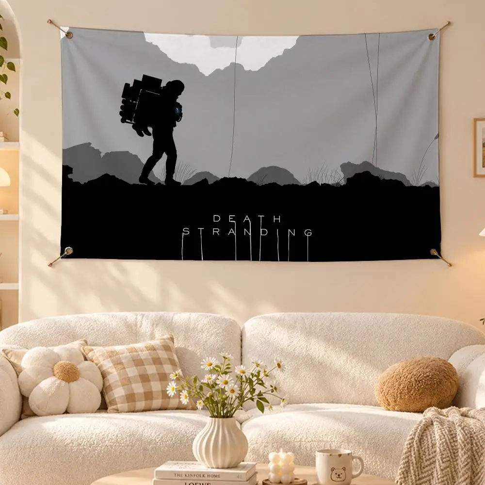 Must-have Game Death Stranding Flags Wall Hanging Flag Banner Living Room Bedroom Home Decor HD Fabric Aesthetic