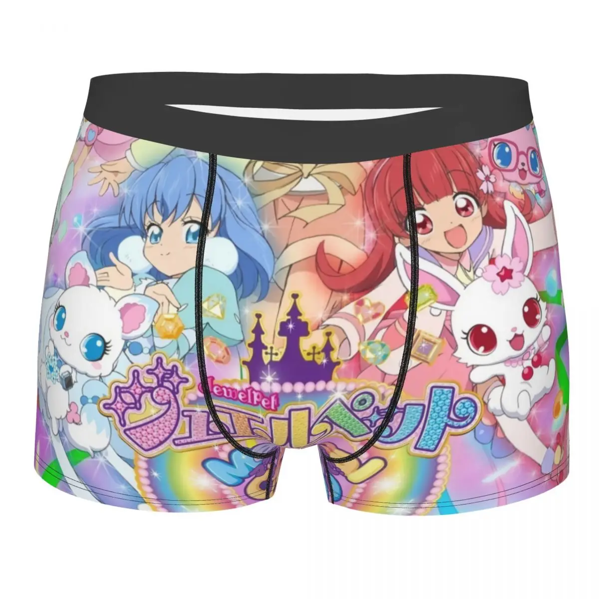 Custom Male Novelty Disney Cartoon Jewelpet Sanrio Japanese Anime Underwear Boxer Briefs Soft Shorts Panties Underpants