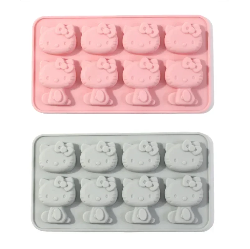 Sanrio Anime Hello Kitty Ice Tray Silicone Mold Cute DIY Chocolate Cookie Mold Baking Tools Candy Mold Gift Cute Girly Heart