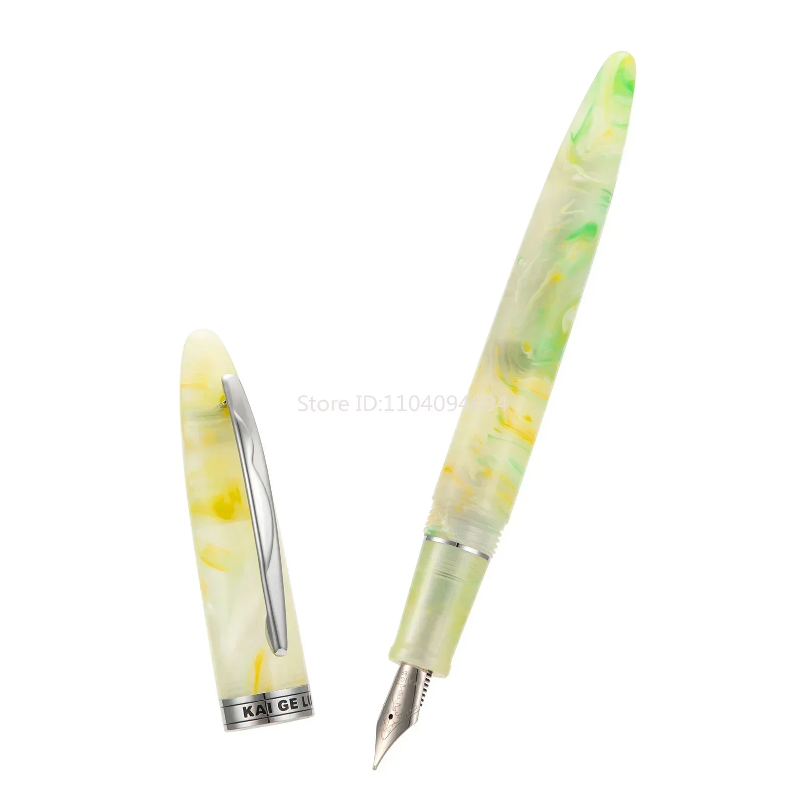 Kaigelu 222 Celluloid Green Fountain Pen Beautiful Patterns Iridium EF/F Nib Pen Writing Office Business Ink Gift Pen