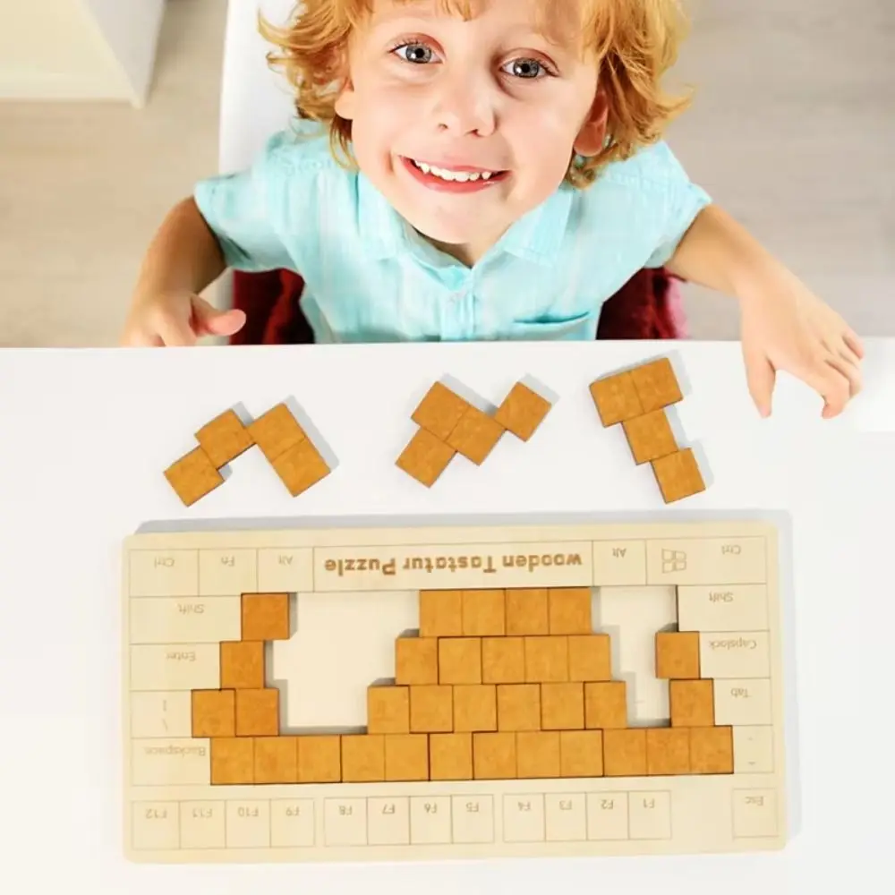 Jogo de iq teclado quebra-cabeça jogo família diversão montessori 3d mão-olho coordenação jigsaws entretenimento de madeira