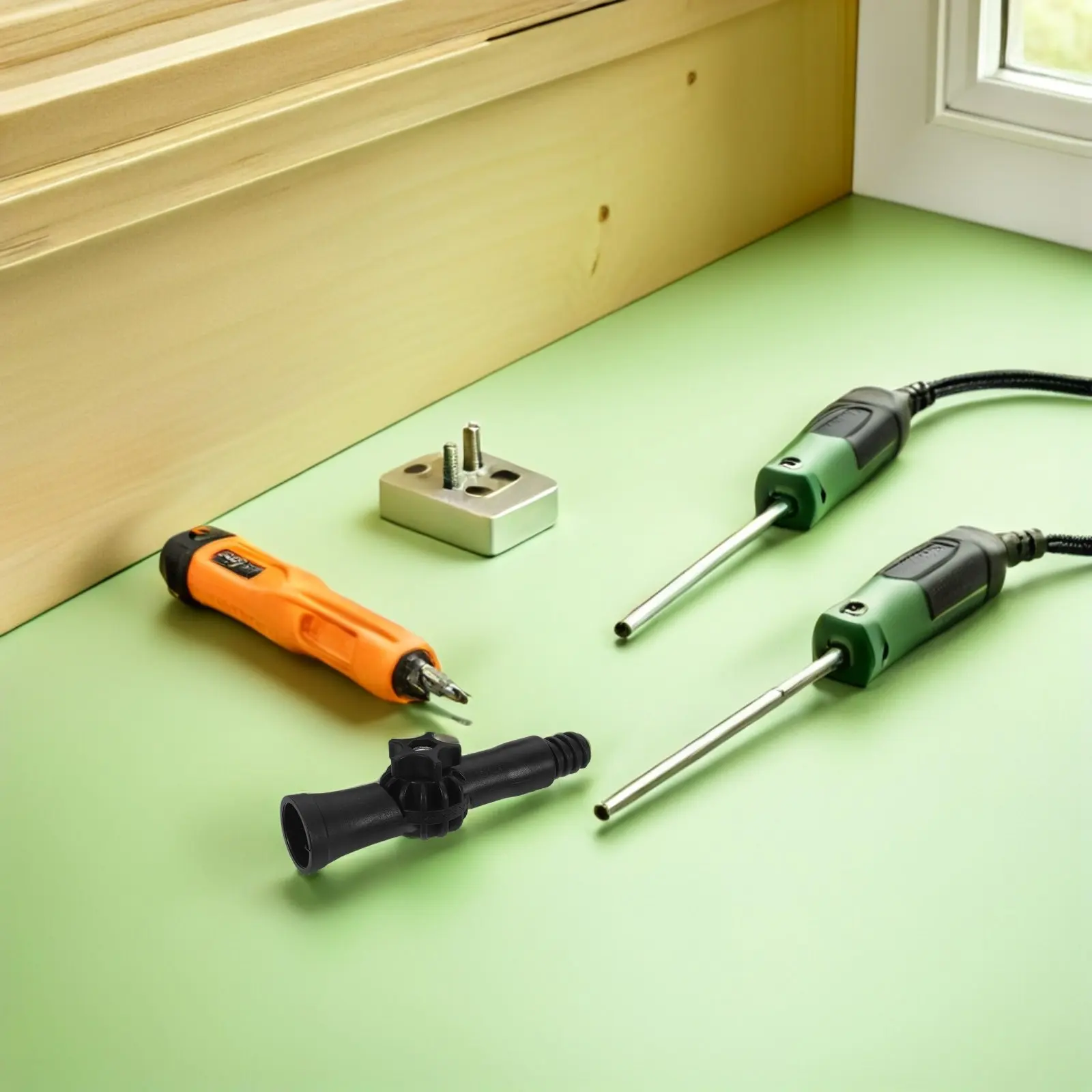 

Комплект из 2 поворотных соединителей для штанг, адаптер для ламп, удлинитель с вращающейся головкой для замены лампочек, мытья окон, очистки водостоков, покраски