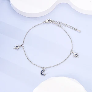 Silver -plated closing bracelet for women, stars, heart shape, butterflies, clover, original charms, beads, diy gift make 10 Main Sales Free Shipping - №3