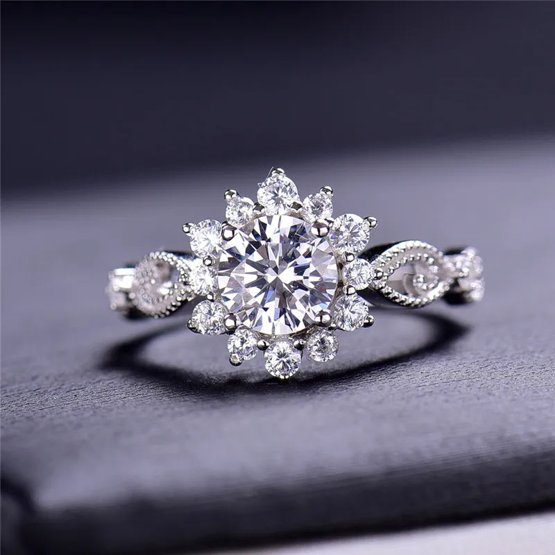 925 Sterling Silver 1ct D Color FL Clarity Moissanite Ring for Women Elegant Fashion Versatile Promise Engagement Fine Jewelry