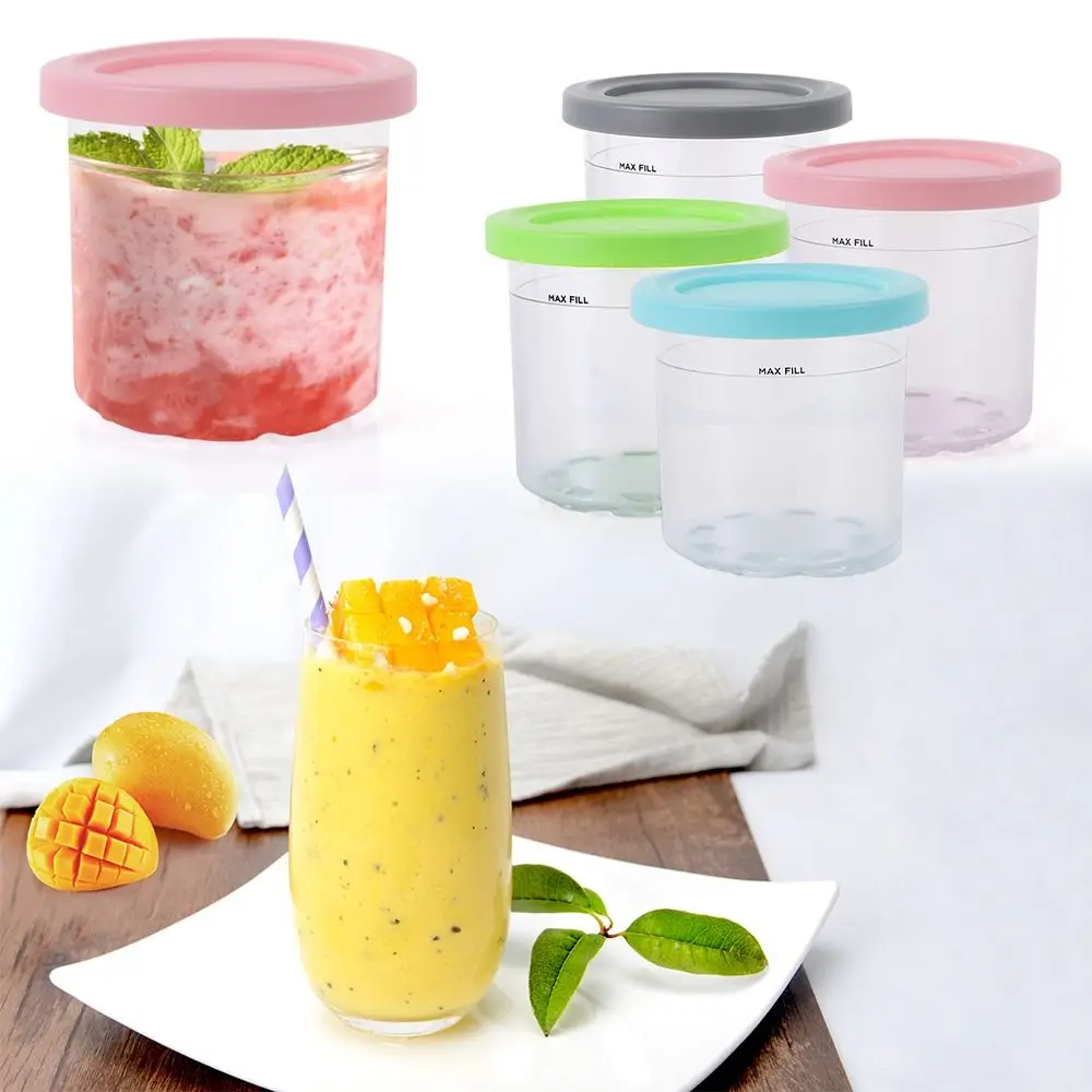 2/4pcs Ice Cream Pints Cup Ice Cream Containers With Lids For Ninja Creami Pints For Nc301 Nc300 Nc299amz Series Ice Cream Maker