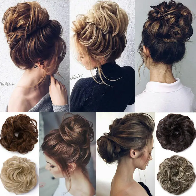 Wig hair band disheveled fluffy bun wig hair bun natural high temperature synthetic silk wig curls