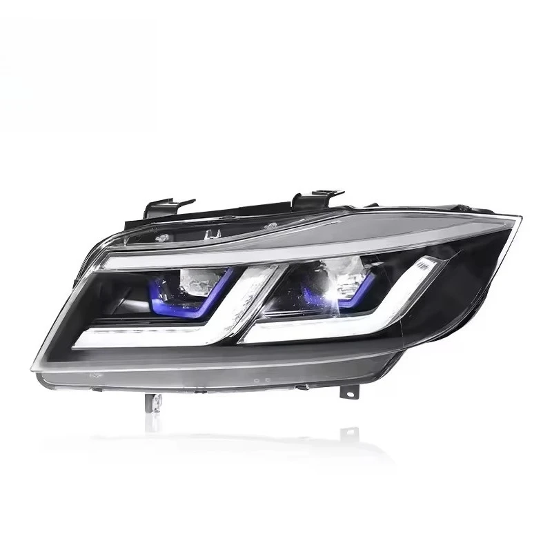 Headlight Assembly for 3 Series E90 318i 335i 05-12 DRL Angel Eye Double L LED Daytime Running Light Front Head Light Parts