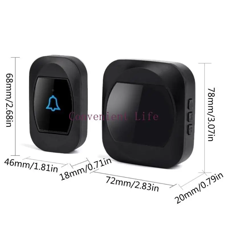 جرس الباب اللاسلكي L1EE EU مع شاشة كبيرة 38 نغمة و4 مستويات صوت جرس الباب المنزلي