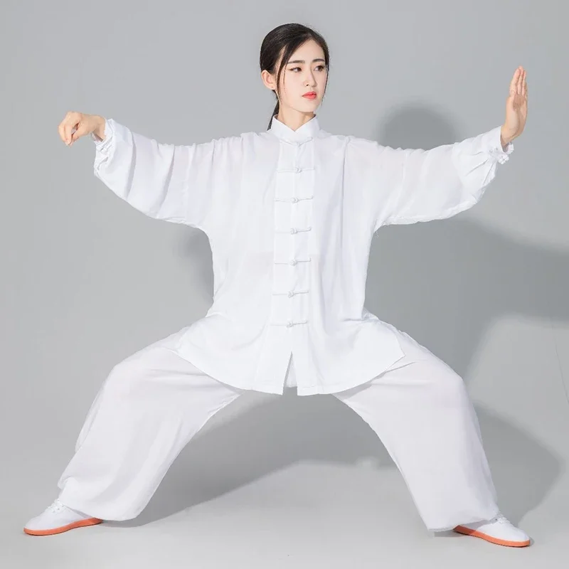 Uniforme d'arts martiaux en coton doux pour hommes et femmes, veste Wing Chun, pantalon Tai Chi imbibé, Kung Fu Wushu