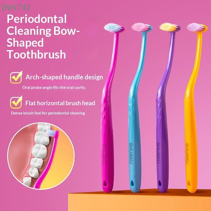 【NN74-M3】2Pcs Orthodontic Soft Bristled Small Tips Toothbrus